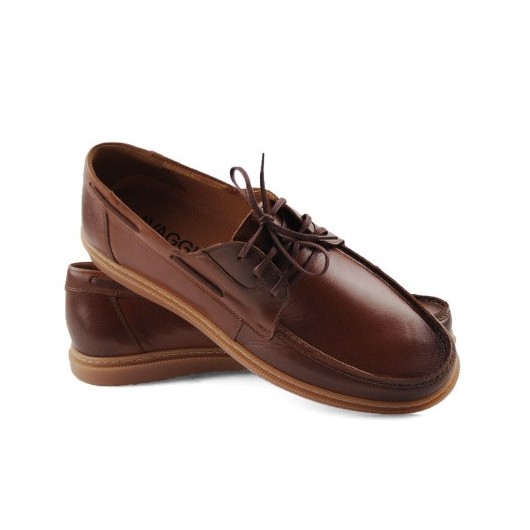 Półbuty męskie brązowe skórzane Lavaggio 2350-2 wygodne