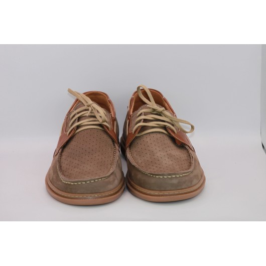 Zamszowy półbut męski oddychający brąz Lavaggio 2351-NBS HIT