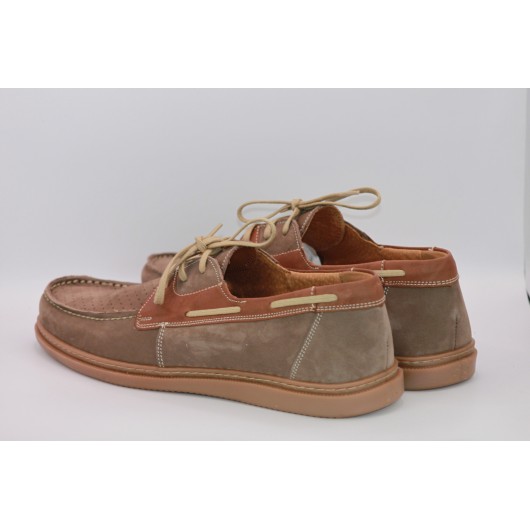 Zamszowy półbut męski oddychający brąz Lavaggio 2351-NBS HIT