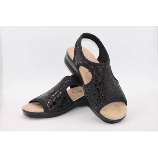 Elastyczne sandały damskie - Sanital Flex 8041.17 czarne