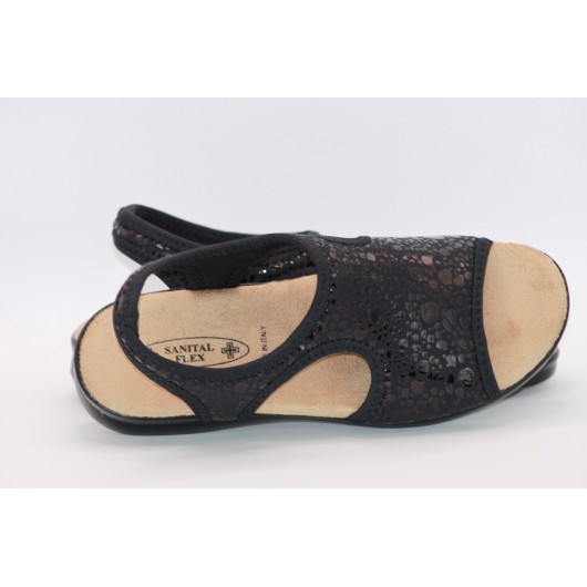 Elastyczne sandały damskie - Sanital Flex 8041.17 czarne