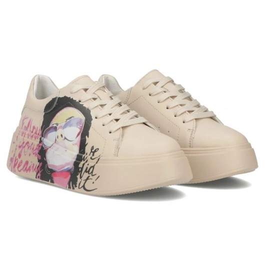 Skórzane sneakersy Filippo DP6835/25 BE beżowe