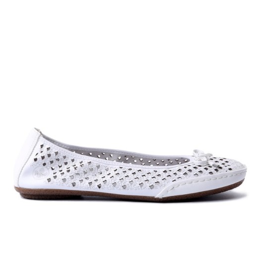 RIEKER 41489-80 white, baleriny damskie