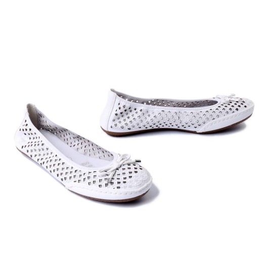 RIEKER 41489-80 white, baleriny damskie