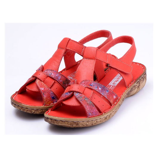 Sandały damskie skórzane Loretta LO6822-15 czerwone