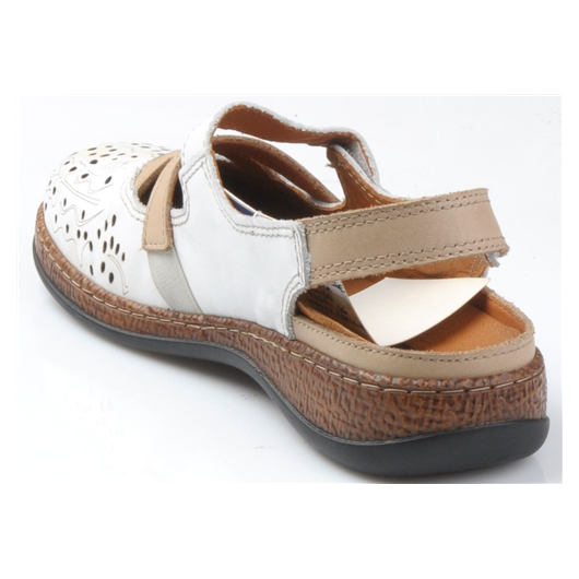 Półbuty damskie ażurowe skórzane Loretta LO7267-36 Białe