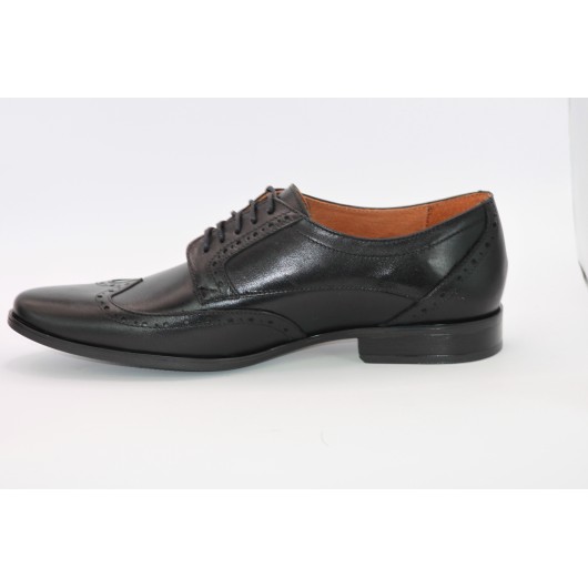 Półbuty skórzane wizytowe czarne Balak 1023