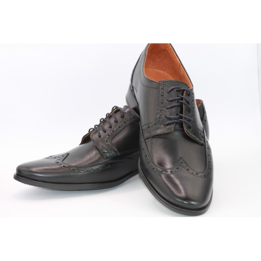 Półbuty skórzane wizytowe czarne Balak 1023