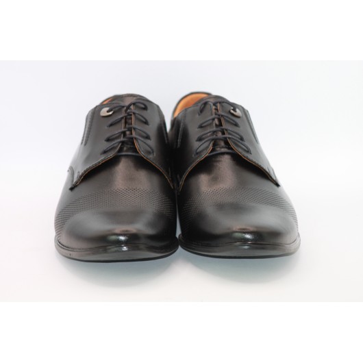 Pantofle męskie skórzane czarne Balak481
