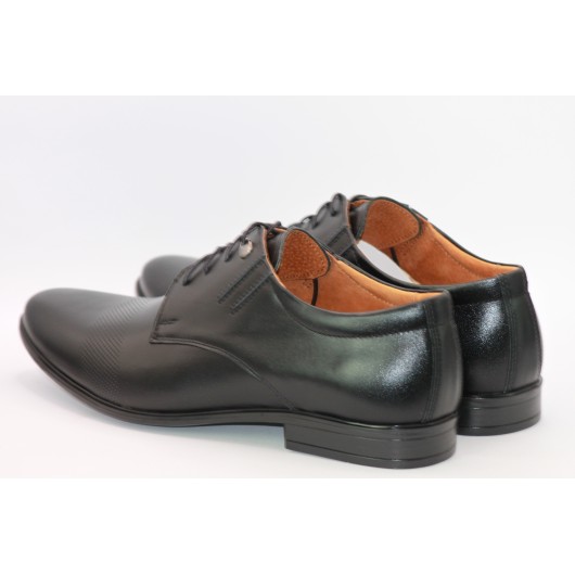 Pantofle męskie skórzane czarne Balak481