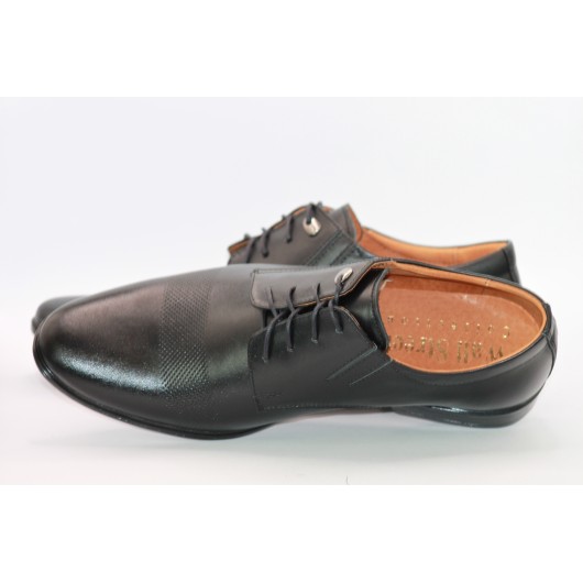 Pantofle męskie skórzane czarne Balak481