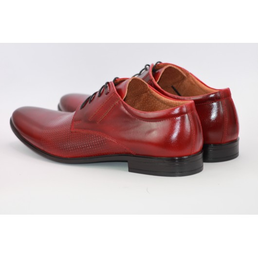 Bordowe pantofle wizytowe Wall Street skórzane