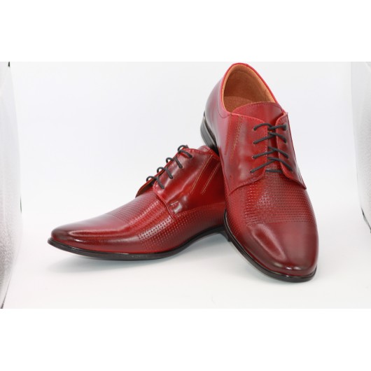 Bordowe pantofle wizytowe Wall Street skórzane