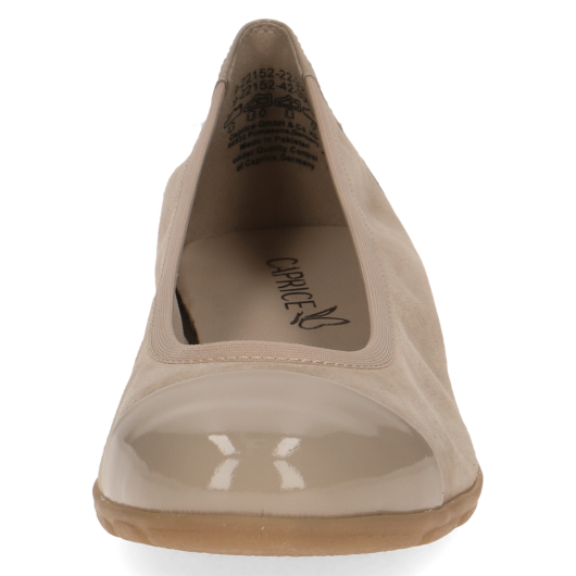 Baletka beżowa perłowa  skórzana Caprice 9-22152-42