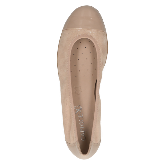 Baletka beżowa perłowa  skórzana Caprice 9-22152-42