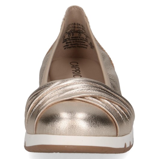 Caprice 9-22118-44 baletka skórzana złota