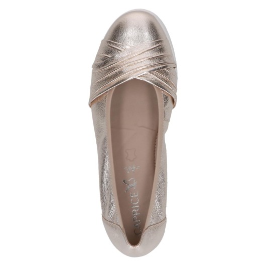Caprice 9-22118-44 baletka skórzana złota