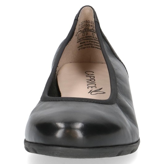Caprice 9-22150-42 czarna baletka skórzana