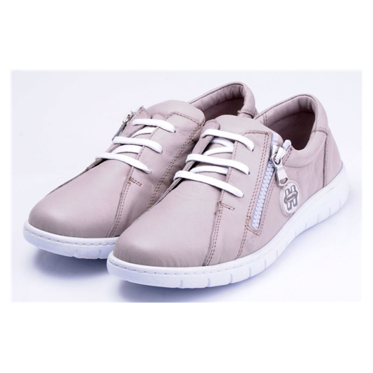 Półbuty damskie Loretta LO6832-08 skórzane komfort i wygoda szare