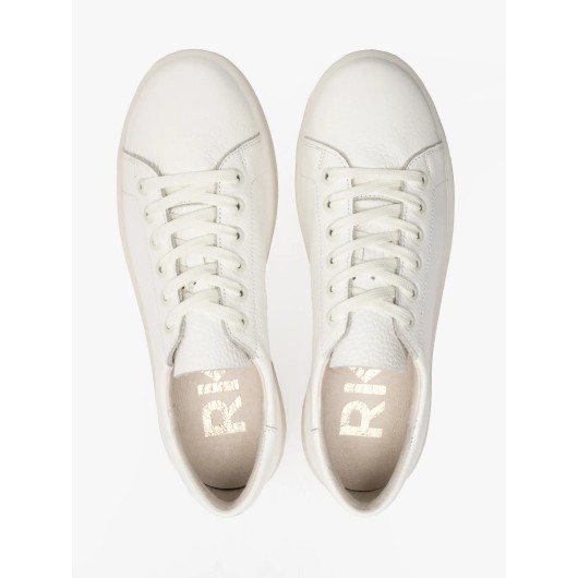Białe półbuty Ryłko sportowe na płaskim spodzie