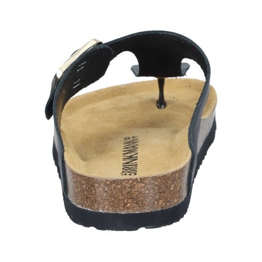 Wygodne klapki damskie Dr.Brinkmann czarne skórzane