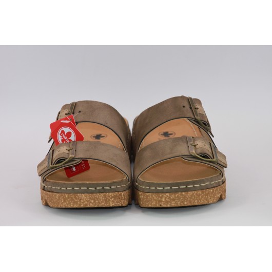 Wygodne klapki Rieker brązowe do roz.42