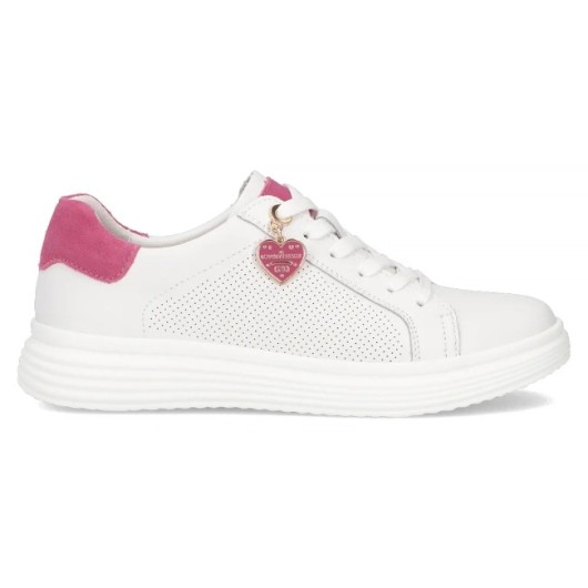 Skórzane sneakersy Filippo DP6860/25 WH FH białe