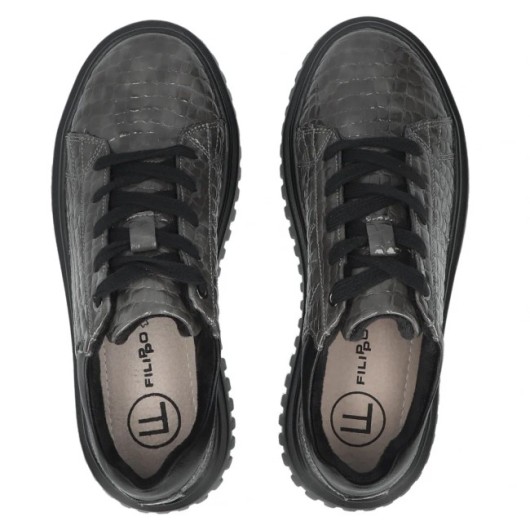 Sneakersy Filippo DP6766/25 GR szare skórzane