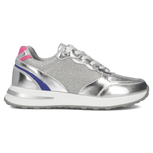 Skórzane sneakersy Filippo DP6724/25 SI srebrne