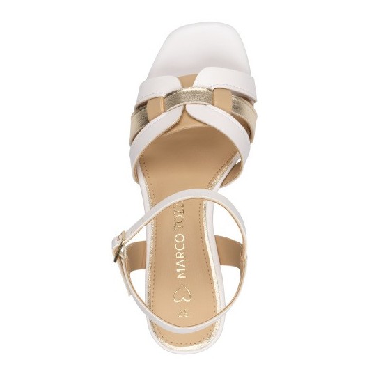 Modne sandałki wizytowe białe Marco Tozzi 2-28337-44