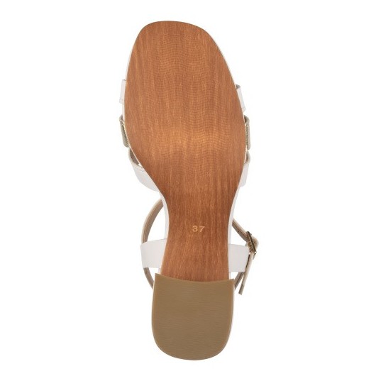 Modne sandałki wizytowe białe Marco Tozzi 2-28337-44