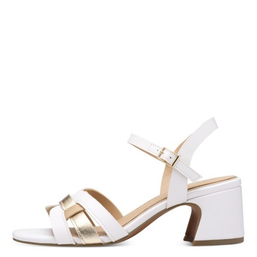 Modne sandałki wizytowe białe Marco Tozzi 2-28337-44