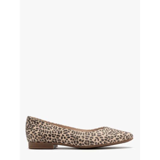 RYŁKO baleriny damskie w zwierzęcy deseń z ozdobną cholewką