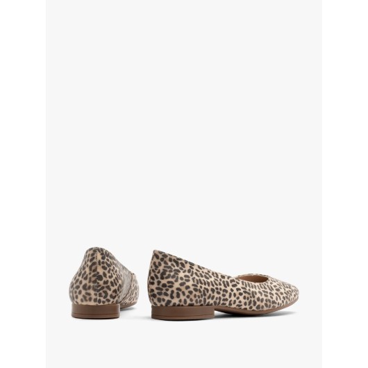 RYŁKO baleriny damskie w zwierzęcy deseń z ozdobną cholewką