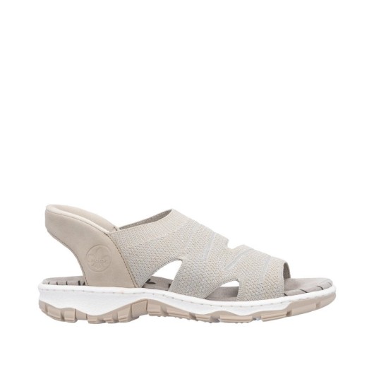 Sandały Rieker 68895 beżowe rozciągliwe