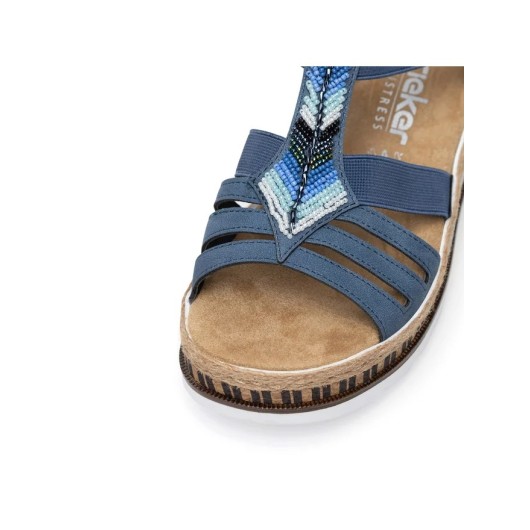 Wygodny sandał Rieker V909-12 granatowe