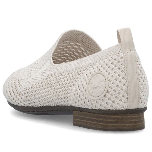 Półbuty Rieker 51969-90 ażurowe z tkaniny bardzo wygodne beżowe