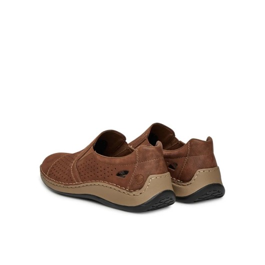 Półbuty męskie Rieker 05286-24 skórzane brązowe