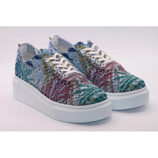 Sneakersy ażurowe firmy Modo24222 skórzana wkładka