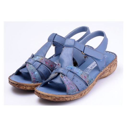 Sndałki damskie skórzane Loretta LO6822-15 Blue