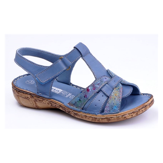 Sndałki damskie skórzane Loretta LO6822-15 Blue