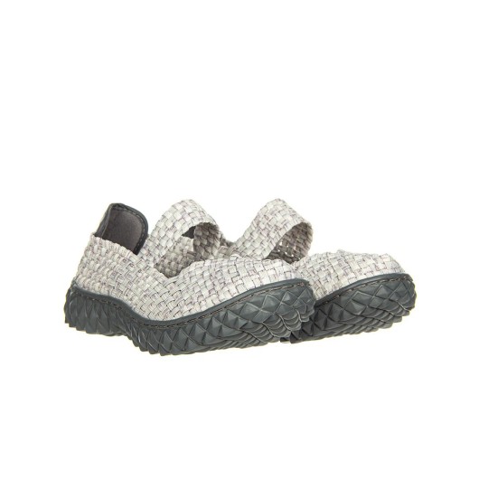 Półbuty Rock Over Silver BirD Biały, Materiał