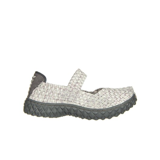 Półbuty Rock Over Silver BirD Biały, Materiał