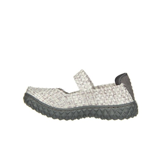 Półbuty Rock Over Silver BirD Biały, Materiał