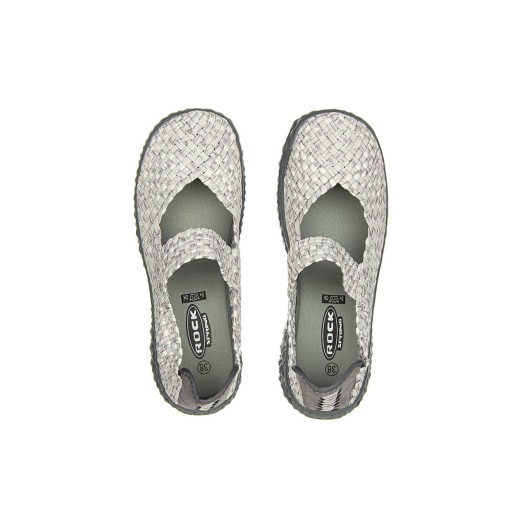 Półbuty Rock Over Silver BirD Biały, Materiał