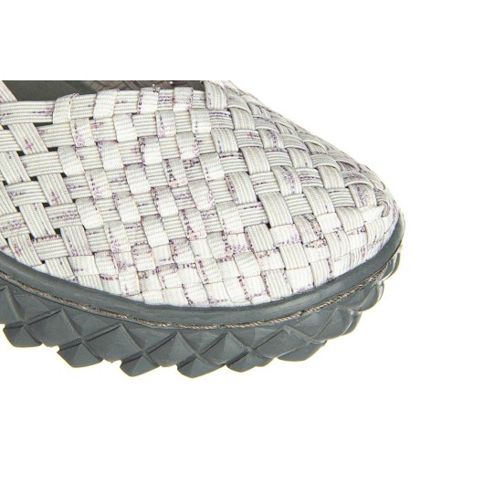 Półbuty Rock Over Silver BirD Biały, Materiał