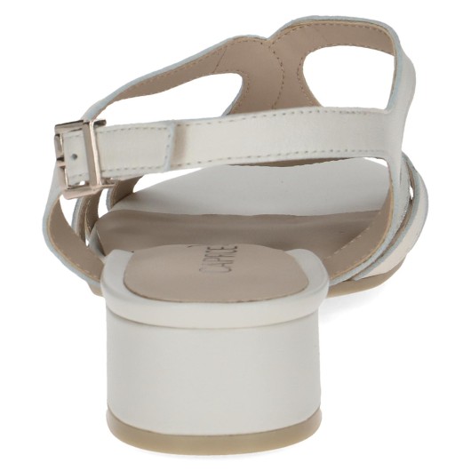 Skórzane sandałki damskie Caprice9-28200-44 beżowo-złote