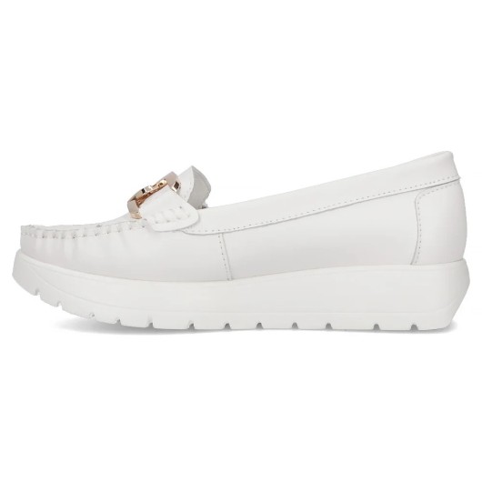 Skórzane mokasyny Filippo DP6827/25 WH białe