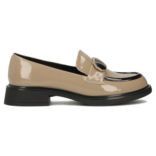 Skórzane lordsy Filippo beżowe