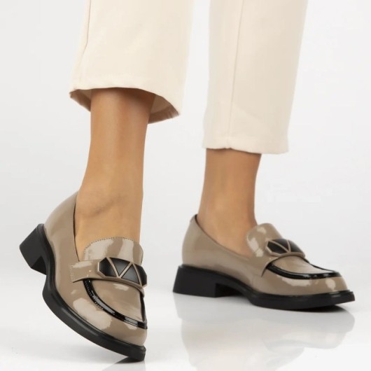 Skórzane lordsy Filippo beżowe